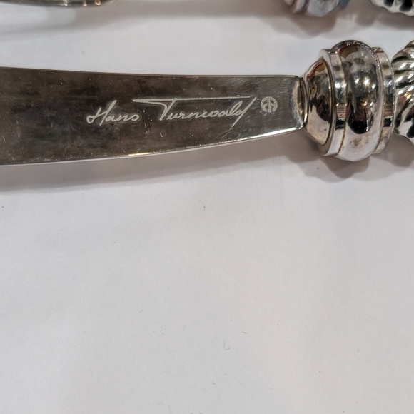 Hans Turnwald Silver Plated Spreader and Cocktail Fork, Seahorse Handles - Picture 8 of 11